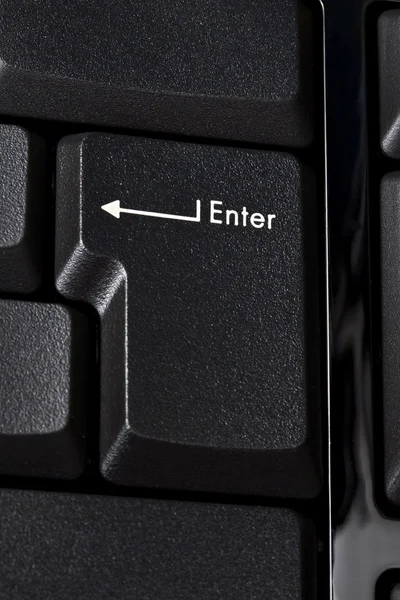 Nahaufnahme Eingabetaste Auf Schwarzer Tastatur — Stockfoto