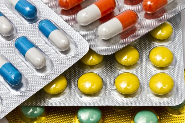 Background Colorful Capsules Pills Closeup — Stock Photo, Image
