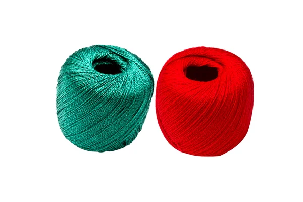 Green and red thread — Stock Photo, Image