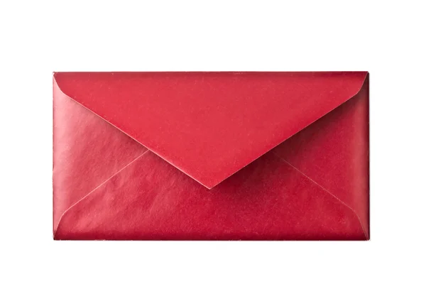 Envelope vermelho isolado em branco — Fotografia de Stock