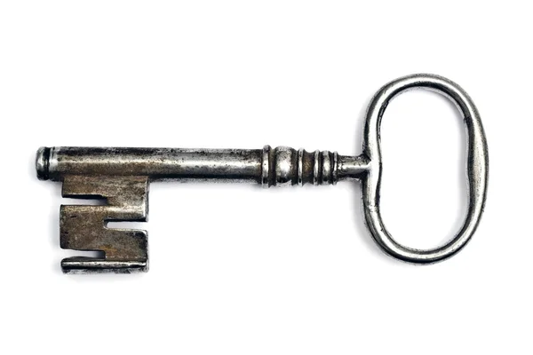 Vecchia chiave isolata su bianco — Foto Stock