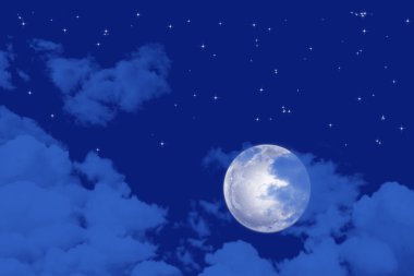 Starry night view clipart