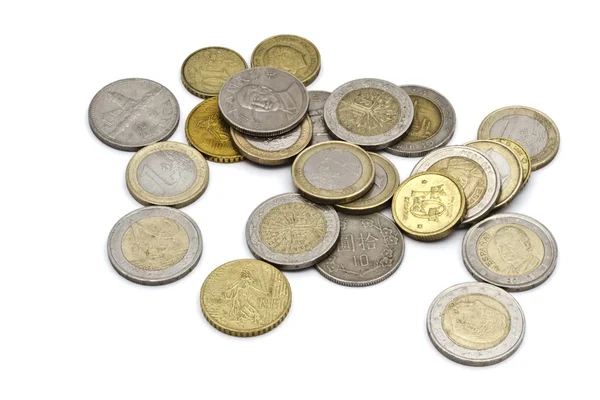 Diferentes monedas de primer plano — Foto de Stock
