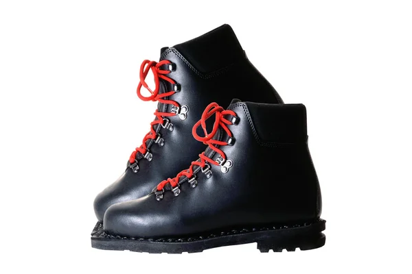 Sapatos de esqui preto — Fotografia de Stock