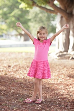 Happy child in the park clipart