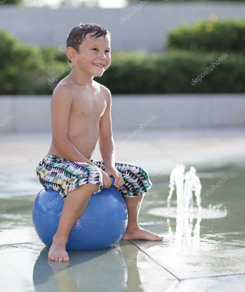 Boy at the water park