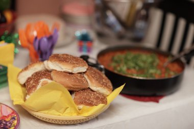 Burger buns and sloppy joe clipart