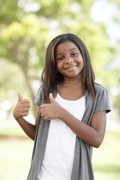 Child showing two thumbs-up — Stock Photo, Image