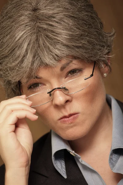 Obraz Žena Učitelka Odstranění Brýle — Stock fotografie