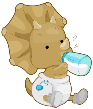 Baby Triceratops clipart