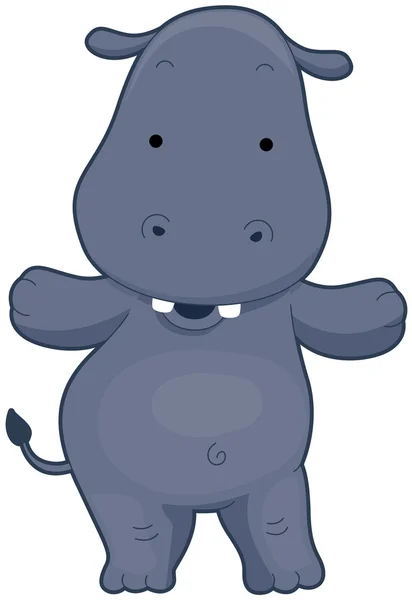 Sevimli hippo — Stok Vektör