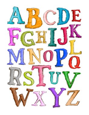 Alphabet Sketch on white clipart