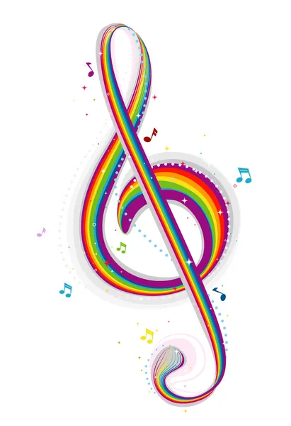 Regenboog muziek — Stockfoto