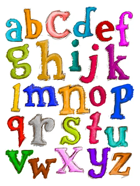 Esboço do alfabeto no branco — Fotografia de Stock
