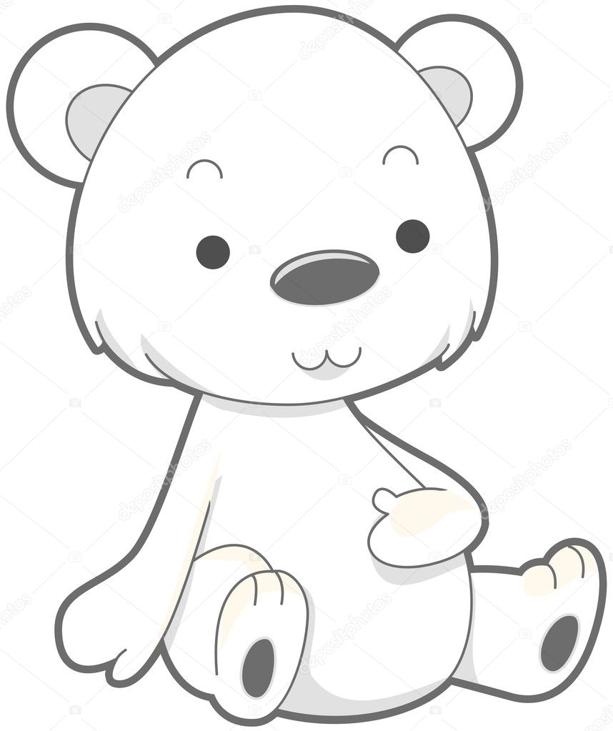 polar bear clipart sitting