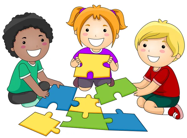 Gyerekek puzzle — Stock Fotó