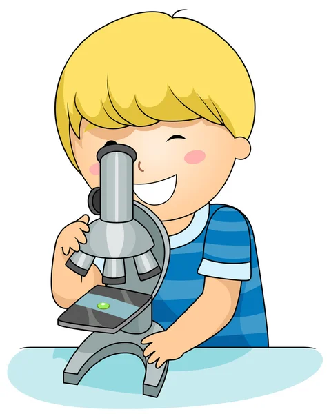 Microscópio Kid — Fotografia de Stock