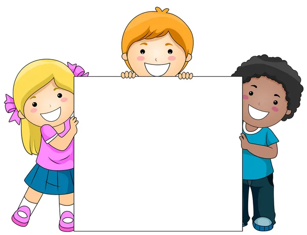 Kids With Blank Board — Stock Photo © Lenmdp #4010105