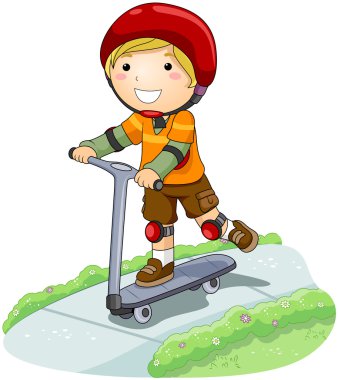 On Scooter clipart