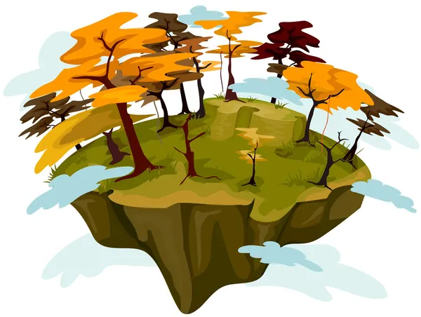 Isla flotante de otoño — Foto de Stock