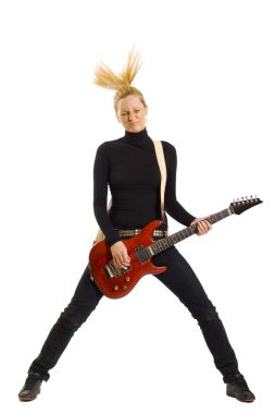 Headbanging rock girl clipart