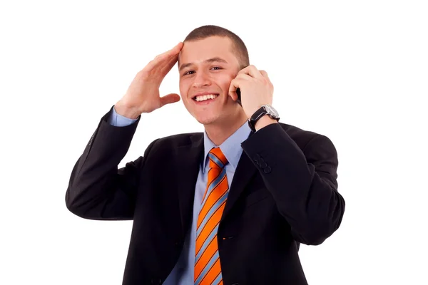 Man aan het praten op zijn mobiele telefoon — Stockfoto