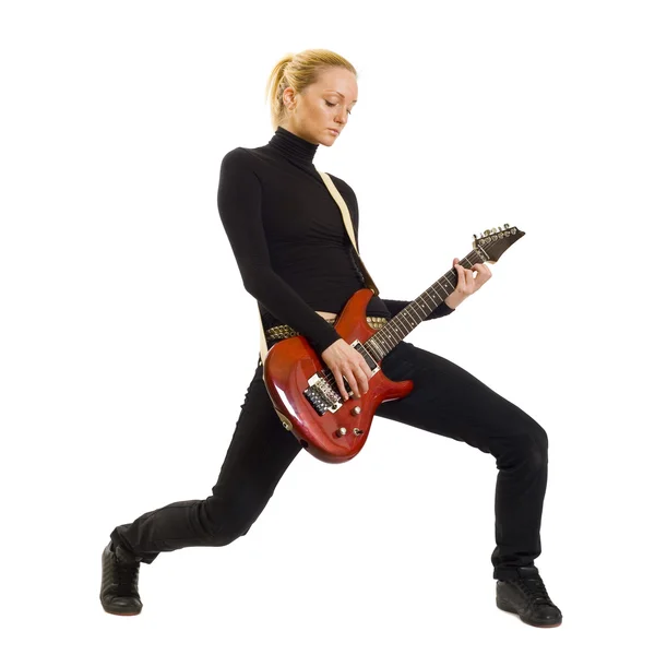 Vrouw gitarist — Stockfoto