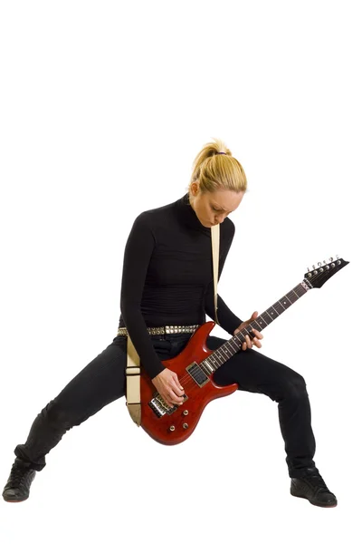 Chica jugando guitarra eléctrica —  Fotos de Stock