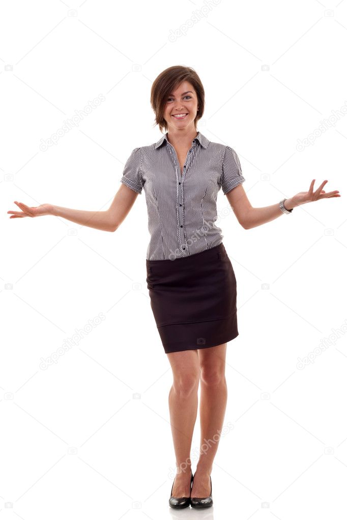 Business woman welcoming