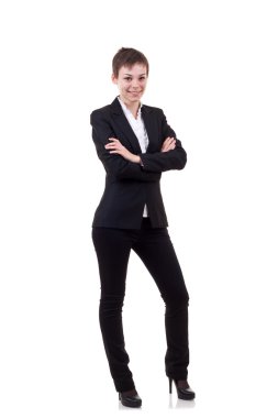 Business woman with look of success clipart