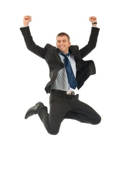 Businessman jumping clipart