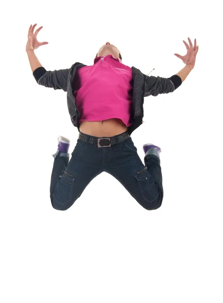 スタイリッシュなモダン ・ バレエ ダンサーのジャンプ — ストック写真