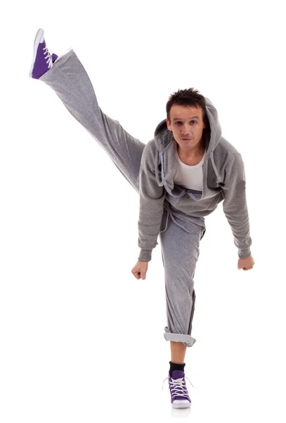 Danser houden een been in de lucht — Stockfoto