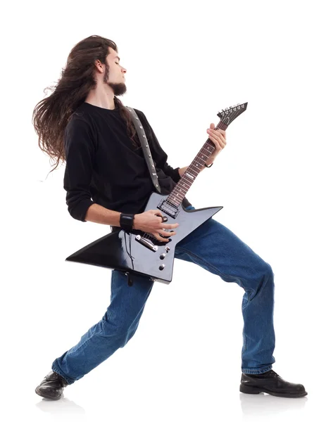 Страстный гитарист — стоковое фото
