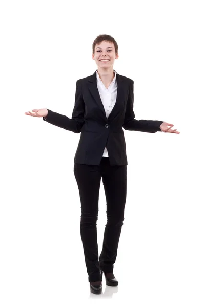 Geschäftsfrau begrüßt — Stockfoto