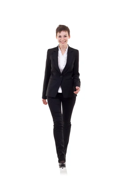 Mulher de negócios caminhando para a frente — Fotografia de Stock