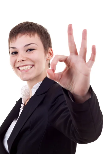 Woman satisfied with results — Stock Photo, Image
