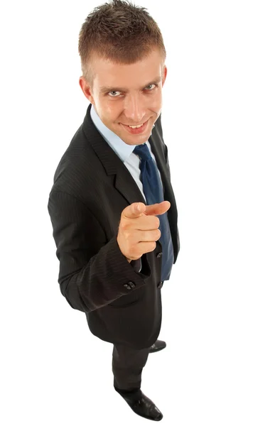 Business man pointing at camera — Stock Photo, Image