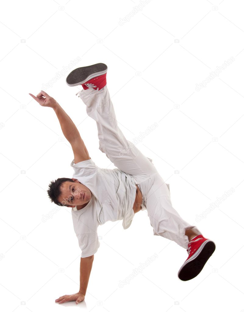 Portrait Of Hip Hop Style Dancer Posing Isolated On White Stock Photo |  Royalty-Free | FreeImages