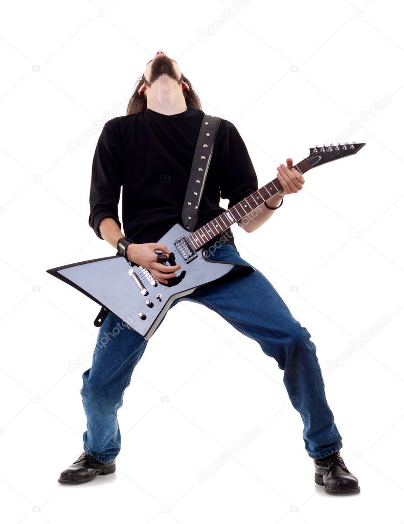 Musician plays the guitar