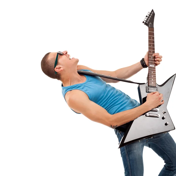 Пристрасний гітарист — стокове фото