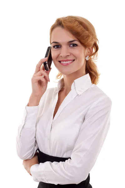 Žena volá po telefonu — Stock fotografie