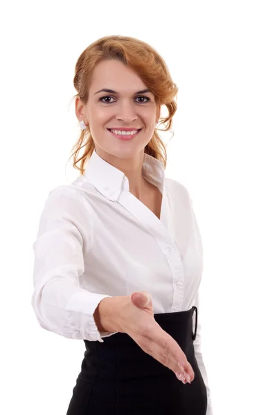 Woman ready to shake hands — Stock Photo, Image