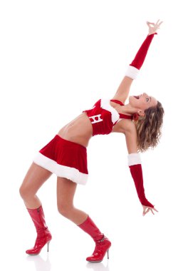 Santa girl posing clipart