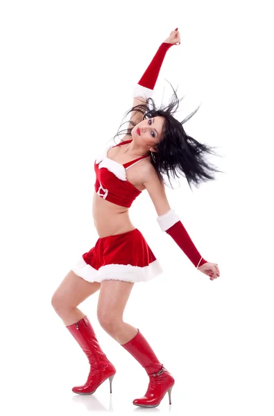 Girl dressed as Santa — Stock Photo, Image