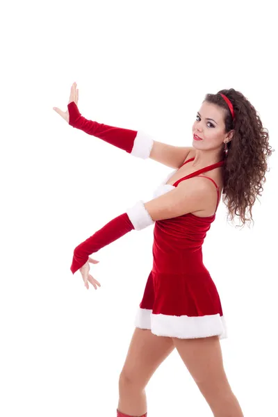 Santa meisje dansen — Stockfoto