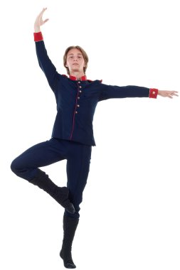 Young male Ballet Dancer over white background, pose from Shakespeare's Othello clipart