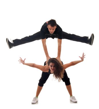 Picture of two modern dancers clipart