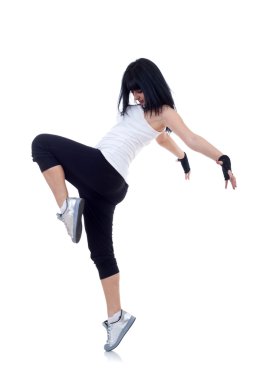 Dancer posing on studio background clipart