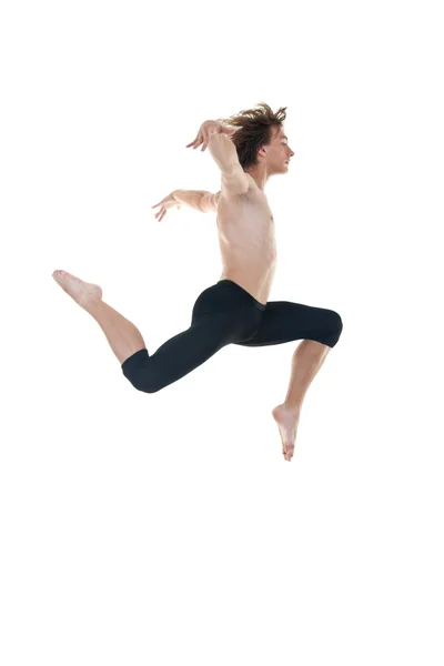 Ballet dancer practicing high jumps — Stock Photo, Image